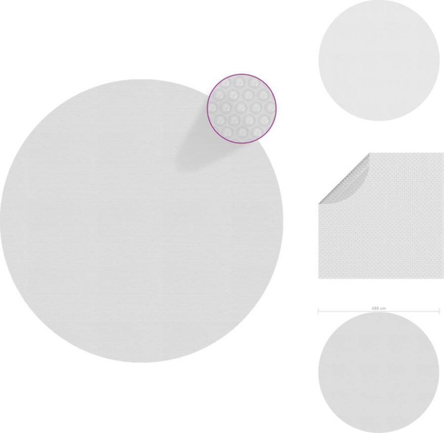 VidaXL Solar Zwembadfolie PE-bellen 488 cm Grijs Zwembad afdekzeil