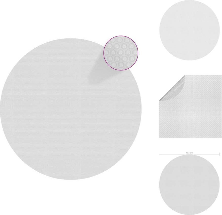 VidaXL Solar Zwembadfolie PE-Folie 417 cm diameter Grijs Zwembad afdekzeil