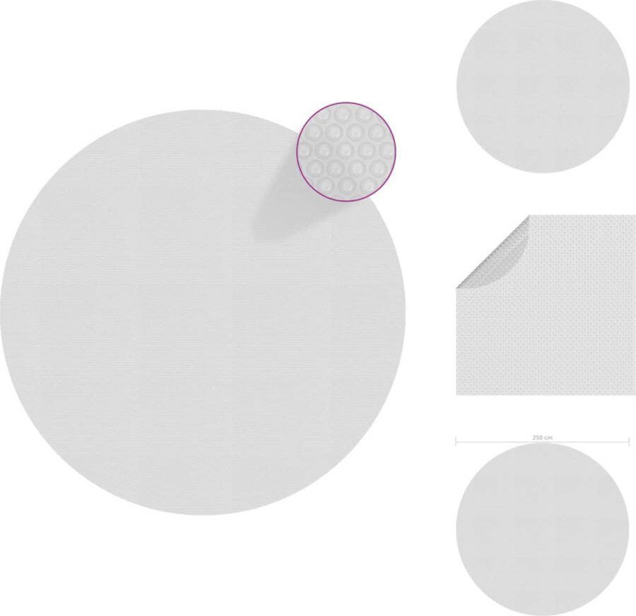 VidaXL Solar Zwembadfolie PE-folie met luchtkamers 250 cm diameter Grijs Zwembad afdekzeil