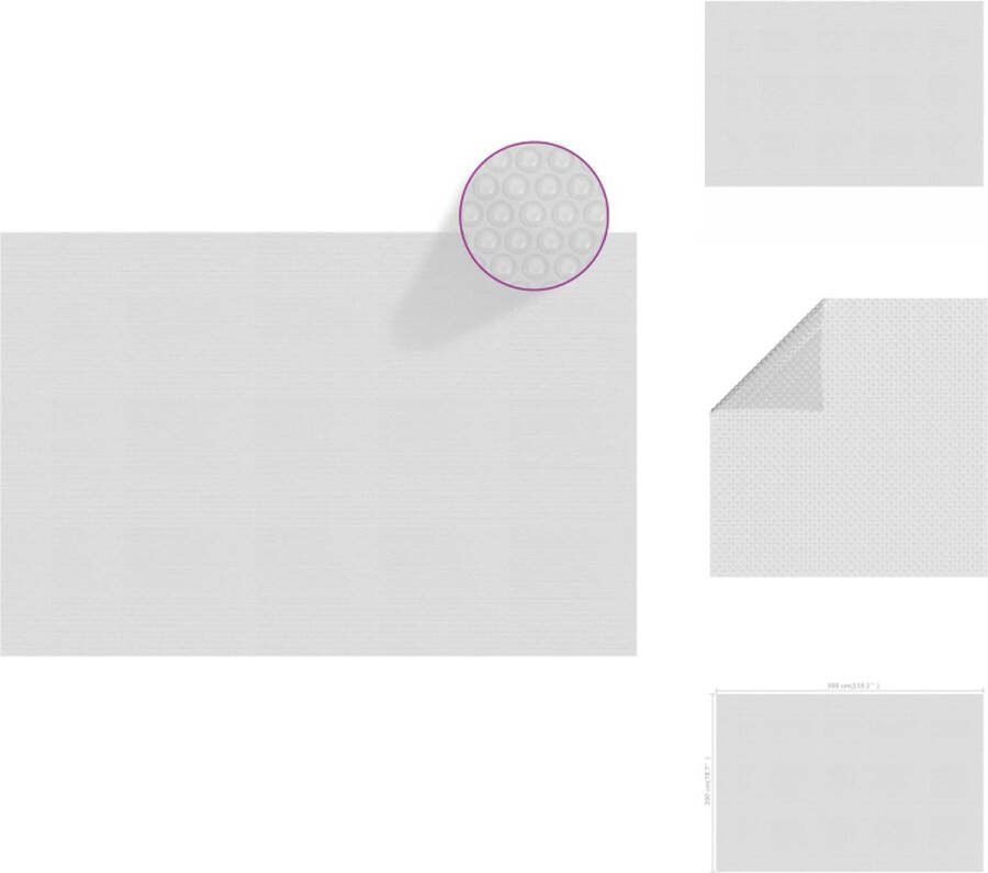 VidaXL Solar Zwembadfolie PE-folie met luchtkamers 300 x 200 cm Verhoogt zwembadtemperatuur Vermindert chemicaliënverbruik Zwembad afdekzeil