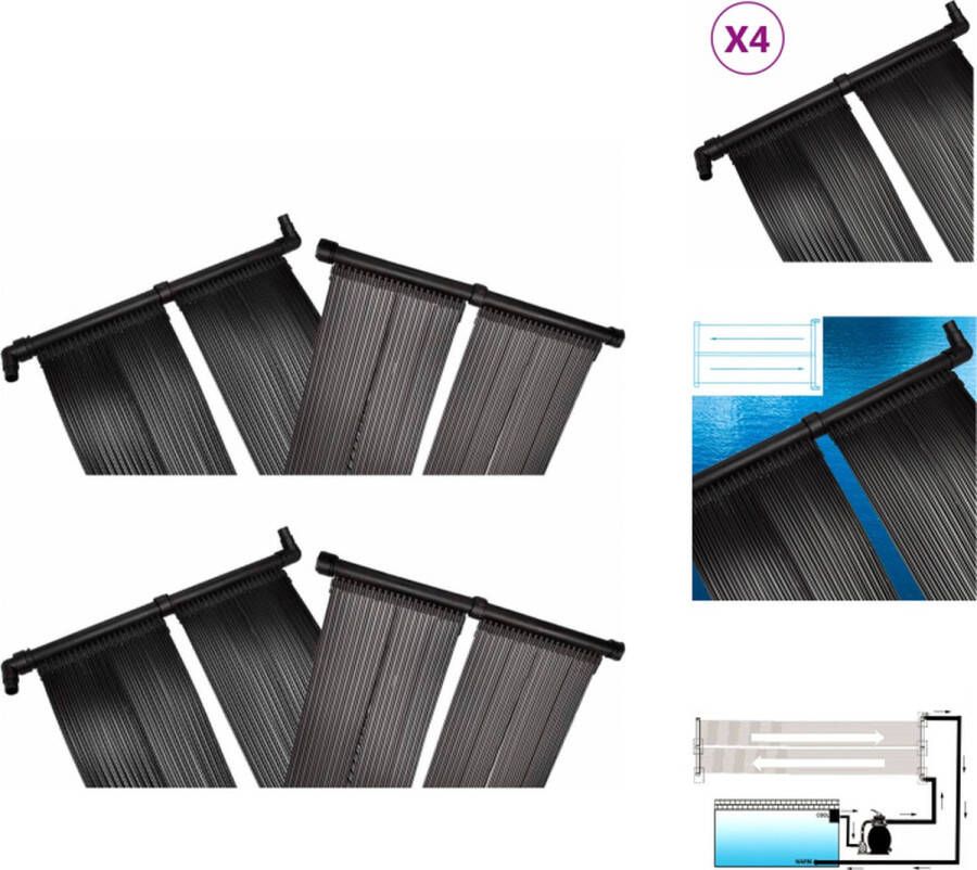 VidaXL Solarzwembadverwarming Paneel van 80 x 620 cm 8 panelen 34 cm breed Geschikt voor 32 mm 38 mm slangen Zwembadfilterpomp