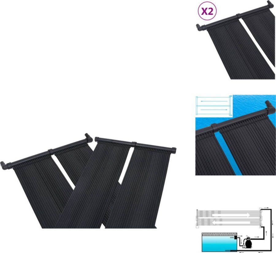 VidaXL Solarzwembadverwarmingsset Polyethyleen 4 panelen 80 x 310 cm Geschikt voor zwembadpompen Zwembadfilterpomp