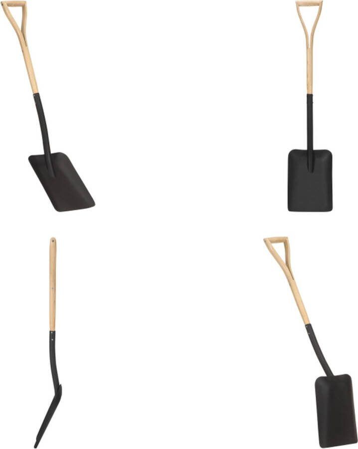 VidaXL Spade YD-greep staal en essenhout Tuin Schop Tuin Schoppen Schep Scheppen