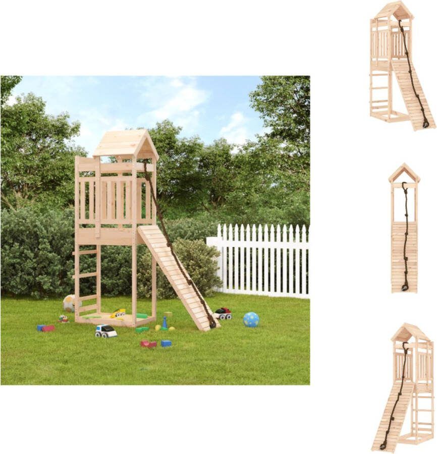 VidaXL Speelhuis Hout Massief grenenhout 177x64x238cm Multi-activiteitencentra Stevig en stabiel Speeltoestellencombinatie