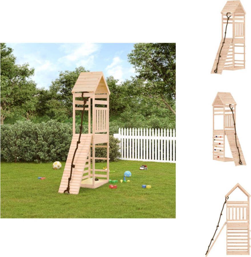 VidaXL Speelhuisje Grenenhout Multi-activiteitencentra 55x175x264 cm Voor kinderen van 3-8 jaar Tot 45 kg Speeltoestellencombinatie