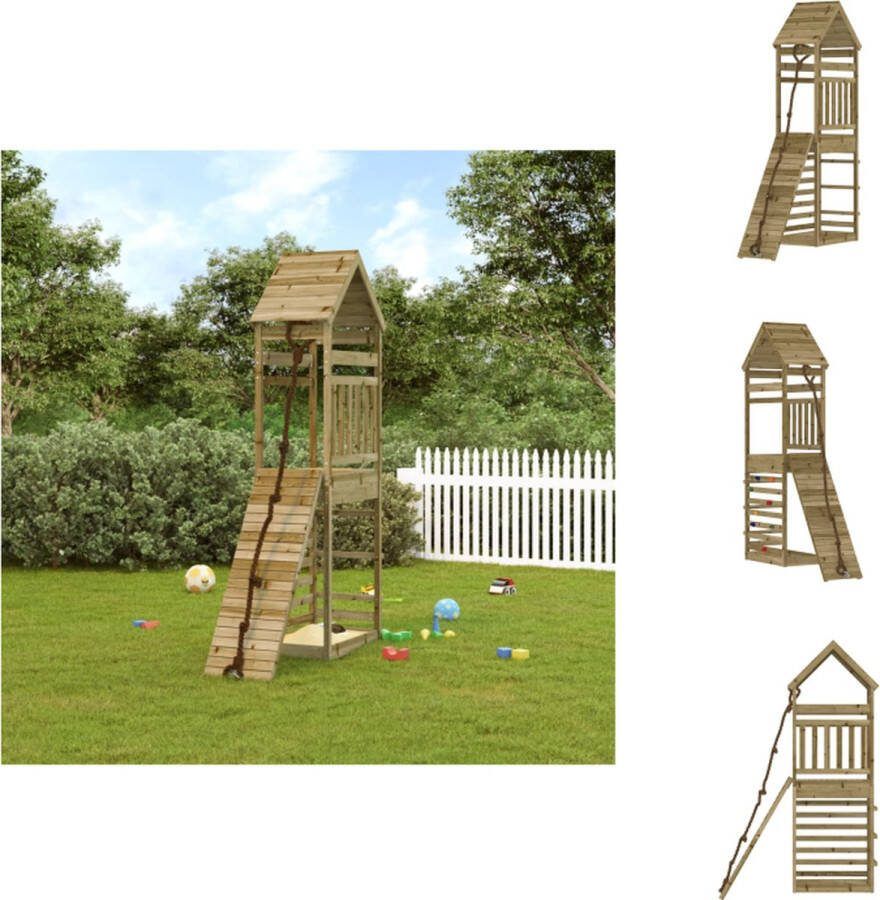 VidaXL Speelhuisje Houten Multi-activiteitencentra 55x175x264 cm Geïmpregneerd Speeltoestellencombinatie