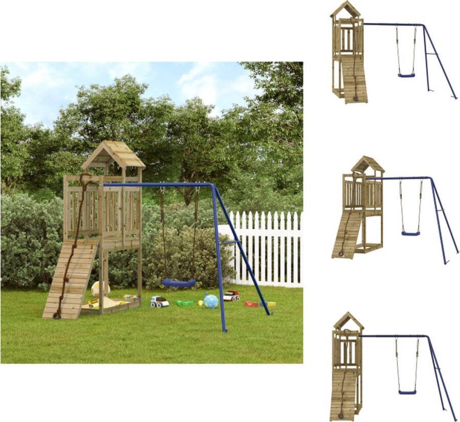 VidaXL Speelhuisje Multi-activiteitencentrum 243 x 186 x 214 cm Geïmpregneerd hout Speeltoestellencombinatie