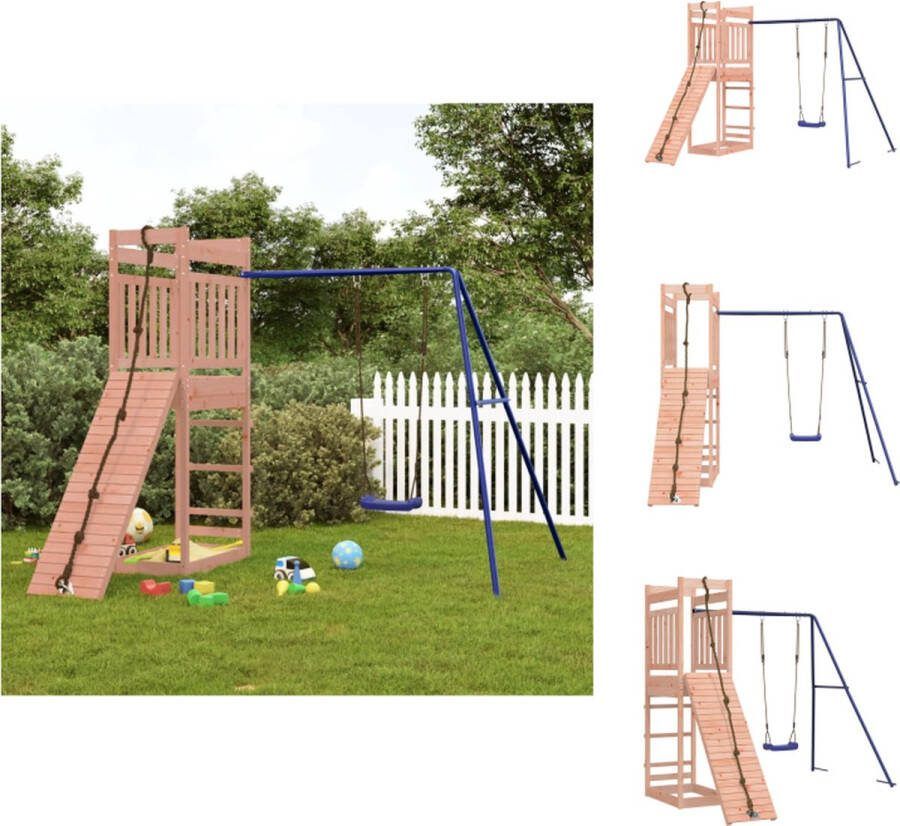 VidaXL Speelset Douglasspeeltoestel met Schommel Multifunctioneel 243 x 256 x 207 cm Speeltoestellencombinatie
