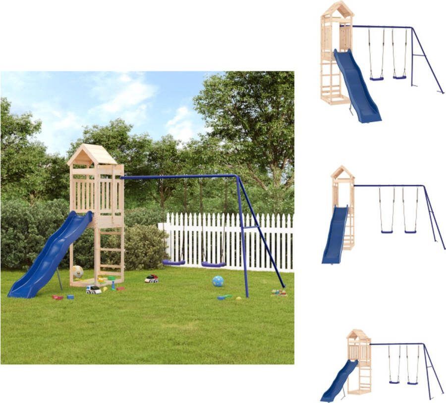 VidaXL Speelset Houten Multi-activiteitencentra 320x349x238 cm Grenenhout Speeltoestellencombinatie