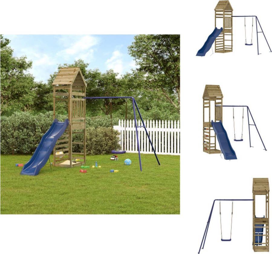 VidaXL Speelset Houten Speeltuin 245x362x264 cm Geïmpregneerd hout Speeltoestellencombinatie