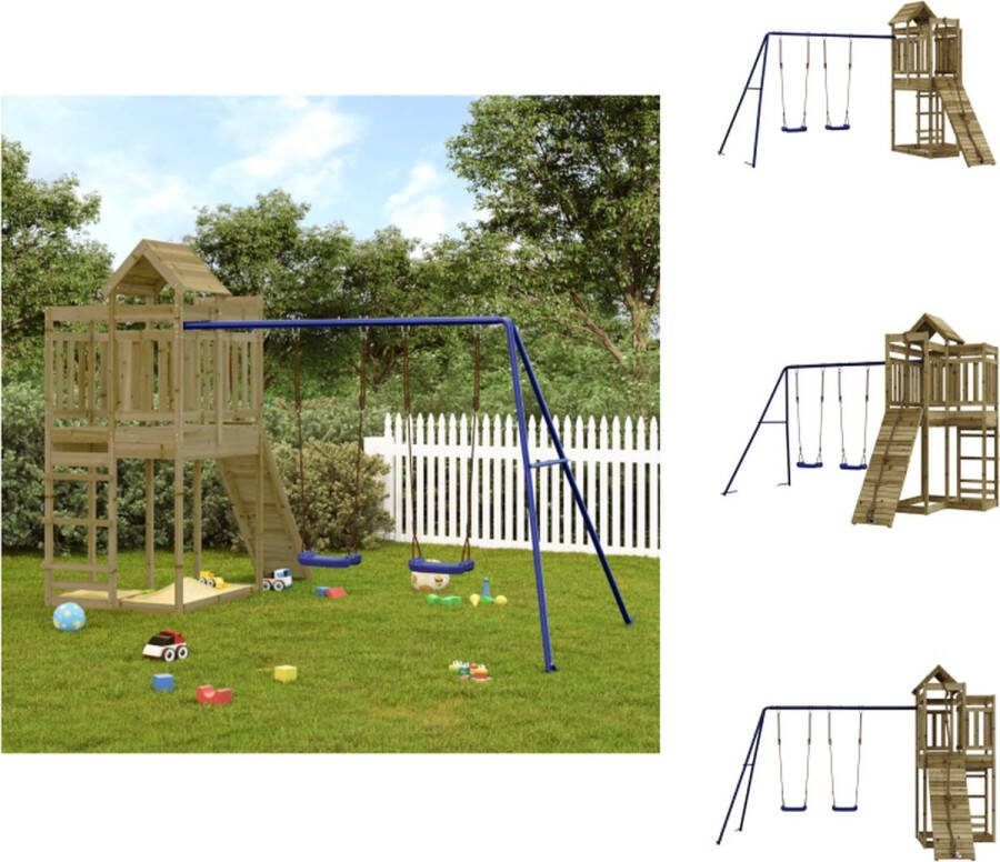 VidaXL Speelset Multi-activiteitencentrum Geïmpregneerd hout 361 x 282 x 238 cm Speeltoestellencombinatie