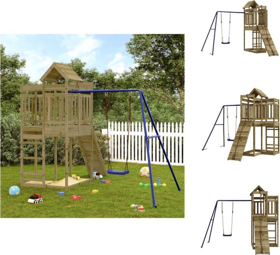 VidaXL Speelset Outdoor Grenenhouten Speeltuin 291 x 282 x 238 cm Speeltoestellencombinatie