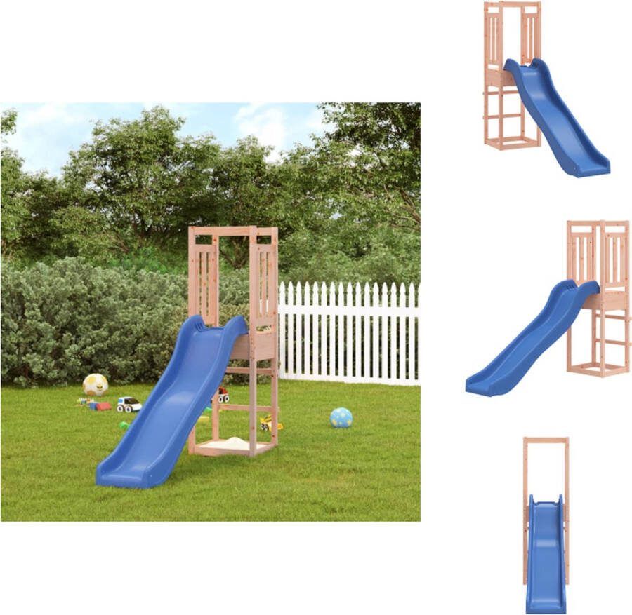 VidaXL Speelset Speeltoren Massief douglashout 53 x 251 x 169 cm Inclusief golvende glijbaan Speeltoestellencombinatie