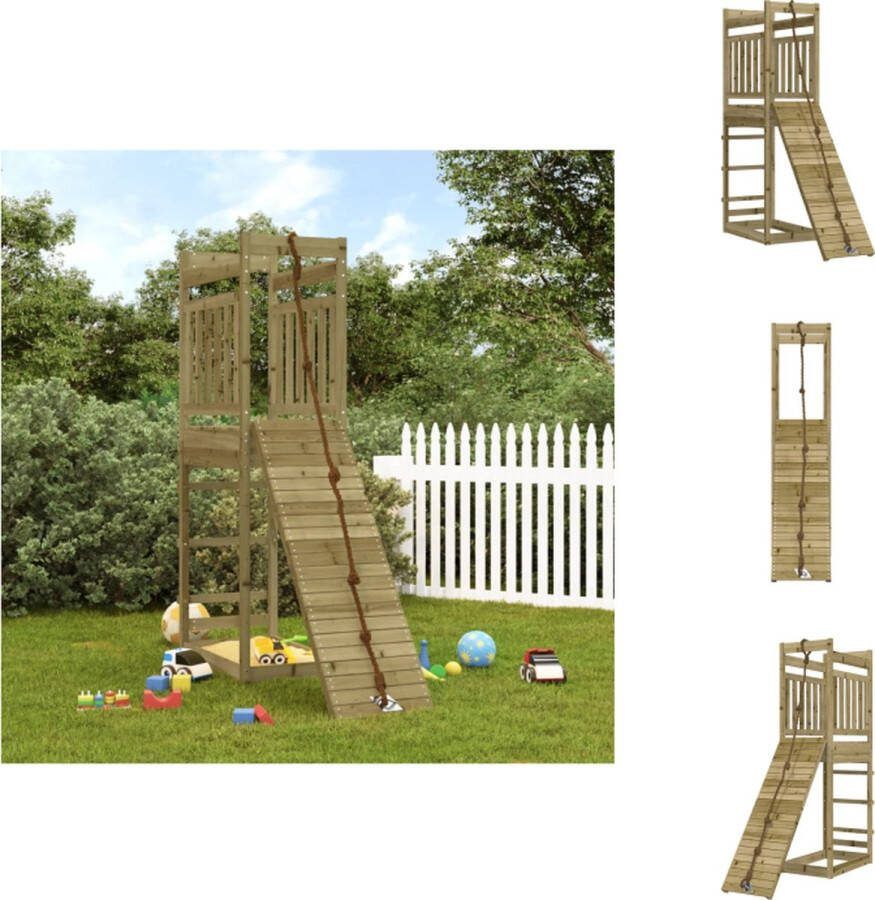 VidaXL Speeltoestel Houten 207 cm Klimwand 45 kg Speeltoestellencombinatie