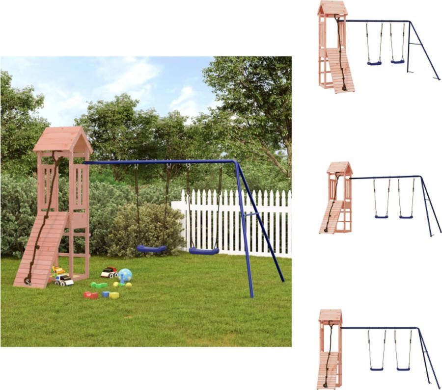 VidaXL Speeltoestel Houten Speelhuis met Schommel 308x196x207 cm Duurzaam Douglas hout Speeltoestellencombinatie