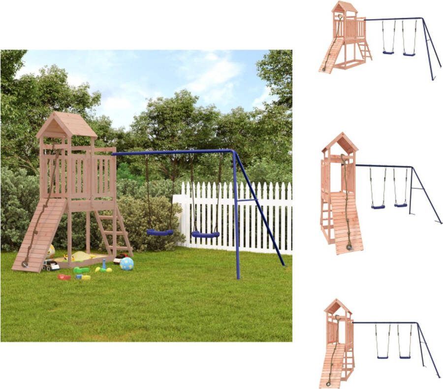 VidaXL Speeltoestel Houten Speelset Met Glijbaan Massief Douglashout 313x248x214cm Speeltoestellencombinatie