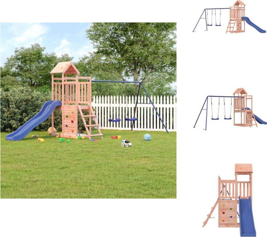 VidaXL speeltoestel Speeltoren met schommel en glijbaan Massief douglashout 505 x 186 x 214 cm Speeltoestellencombinatie