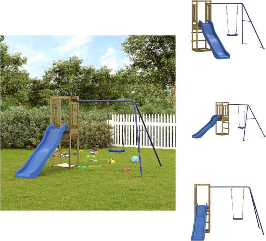 VidaXL Speeltoren Enkele schommel Golfglijbaan 237 x 321 x 169 cm Speeltoestellencombinatie