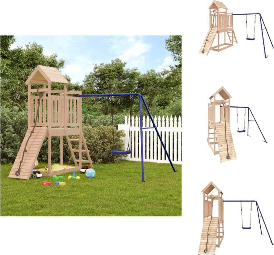 VidaXL Speeltoren Grenenhout Multi-activiteitencentra 242x248x214 cm Speeltoestellencombinatie