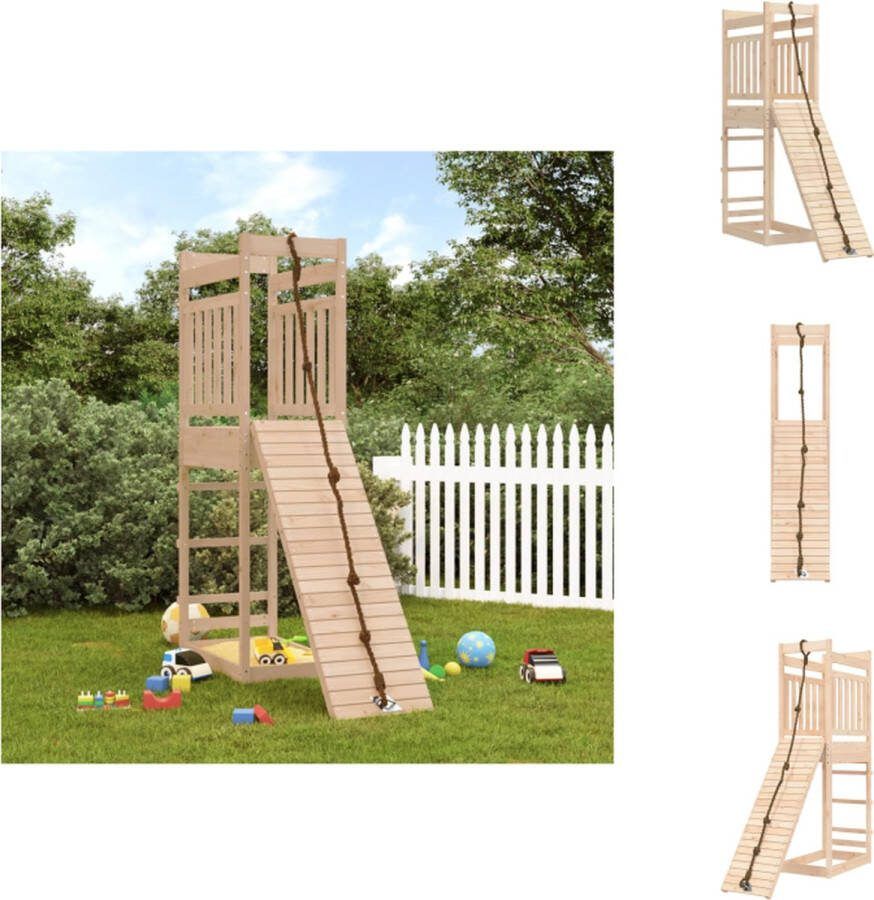 VidaXL Speeltoren Grenenhout Multifunctioneel 53 x 174 x 207 cm Stevig en stabiel Speeltoestellencombinatie