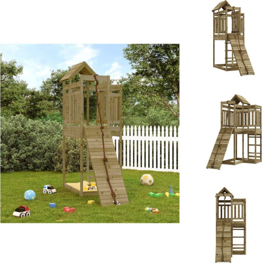 VidaXL Speeltoren hout 107x196x238 cm Klimwand Speeltoestellencombinatie
