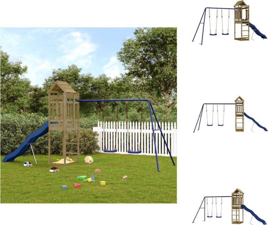 VidaXL Speeltoren Houten 492x185x238 cm Geïmpregneerd hout Speeltoestellencombinatie