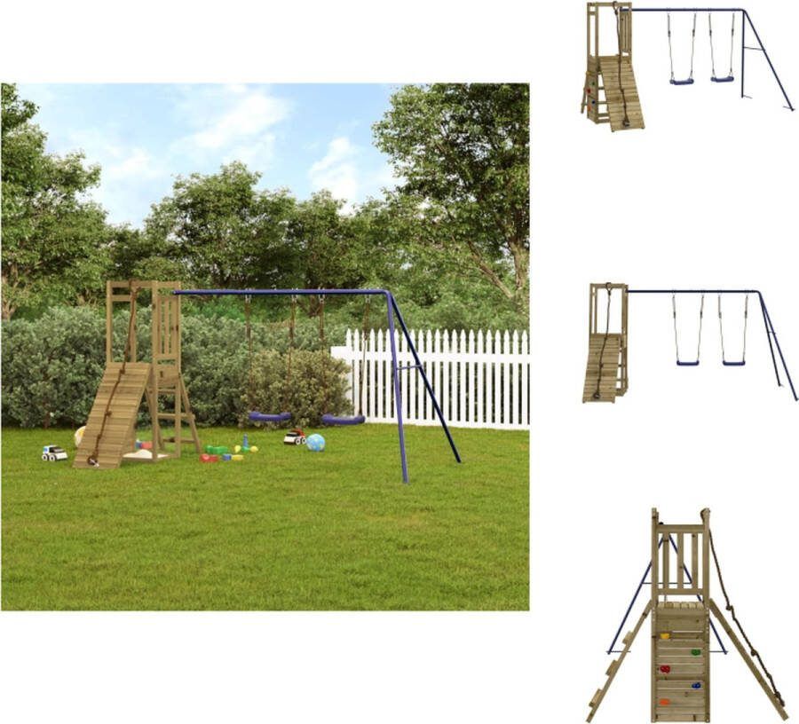 VidaXL Speeltoren Houten buitenspeelhuis 308x184x169cm Multi-activiteitencentrum Speeltoestellencombinatie