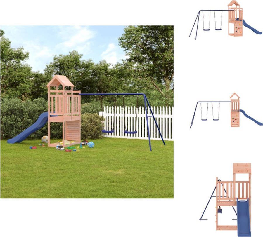 VidaXL Speeltoren Houten Buitenspeelhuis 495x186x214 cm Douglashout Speeltoestellencombinatie