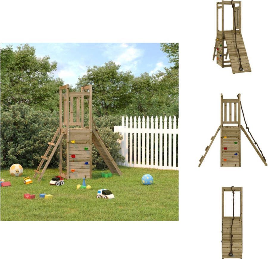 VidaXL Speeltoren Houten Klimtoestel 161 x 46.5 x 169 cm Duurzaam grenenhout Speeltoestellencombinatie