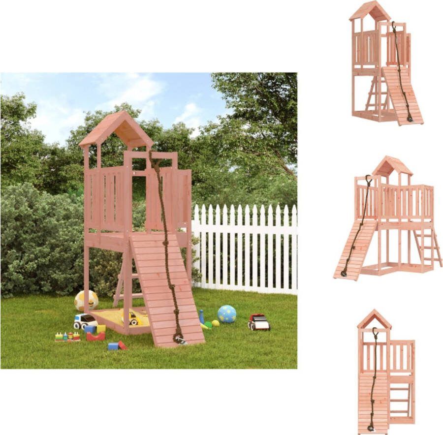 VidaXL Speeltoren Houten Klimwand 229 x 107 x 214 cm Massief douglashout Speeltoestellencombinatie