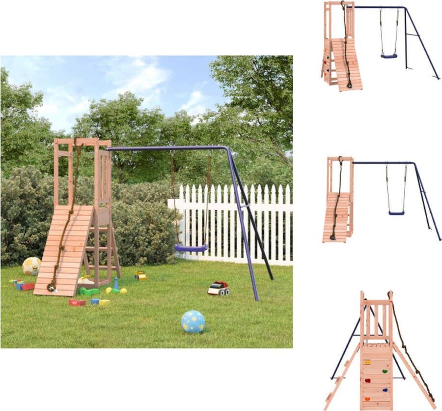 VidaXL Speeltoren Houten speelset 232x184x169 cm Massief douglashout Speeltoestellencombinatie