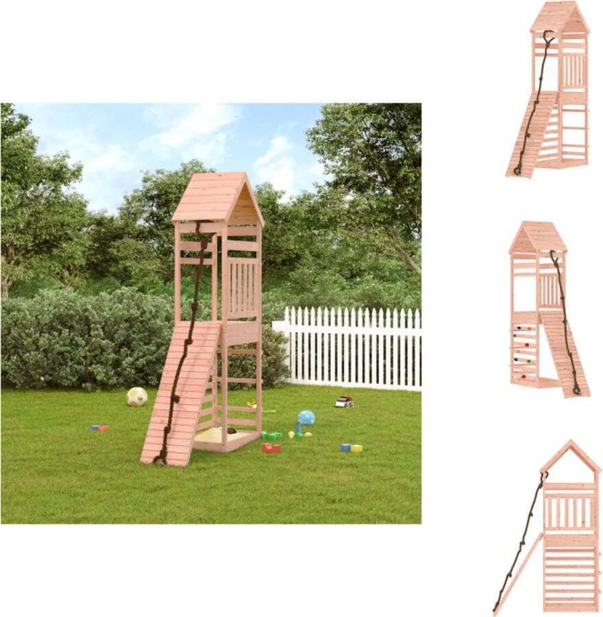 VidaXL Speeltoren Klimwand Massief douglashout 55x175x264 cm Voor 3-8 jaar Max 45 kg Speeltoestellencombinatie