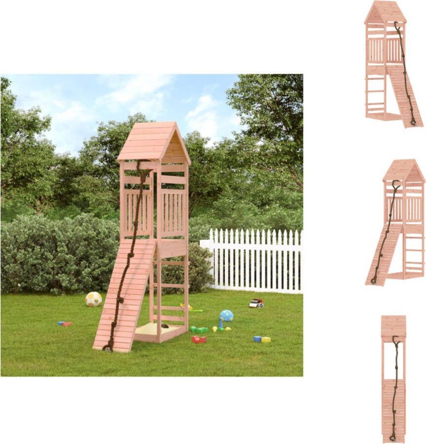 VidaXL Speeltoren met klimwand 55 x 175 x 264 cm Massief douglashout Speeltoestellencombinatie