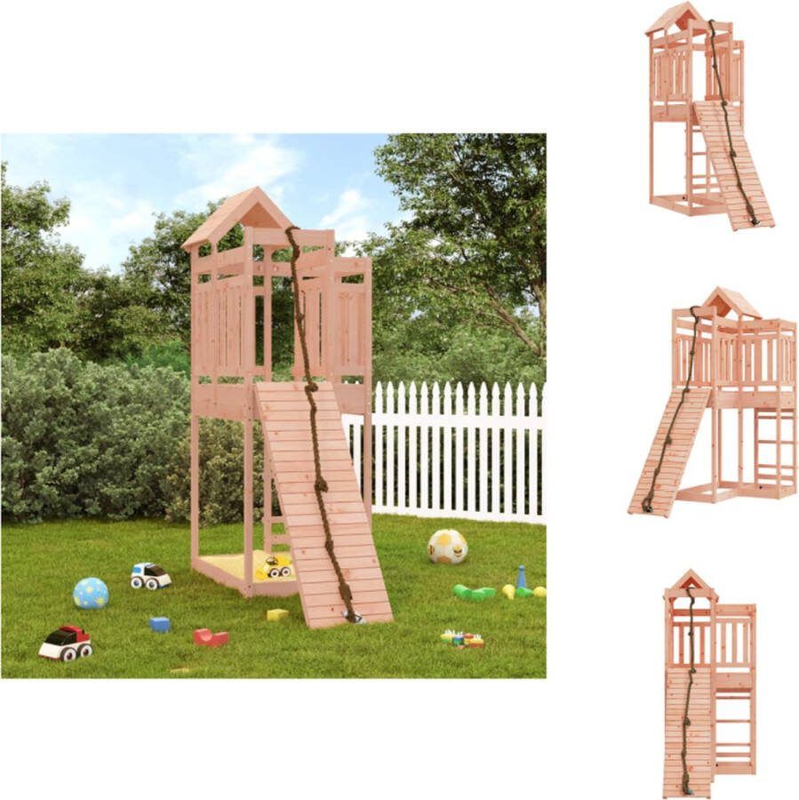VidaXL Speeltoren met klimwand Massief douglashout 107x196x238 cm Speeltoestellencombinatie