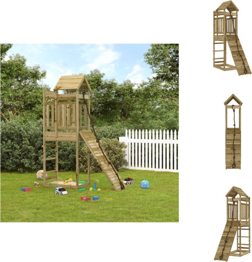 VidaXL Speeltoren Multi-Activity 177x64x238 cm Geïmpregneerd grenenhout Speeltoestellencombinatie