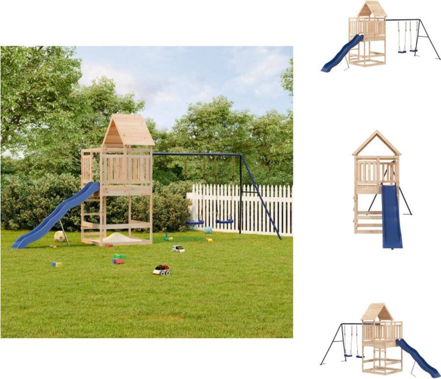 VidaXL Speeltoren naam Buitenspeelgoed 553x206x264 cm Massief grenenhout Speeltoestellencombinatie