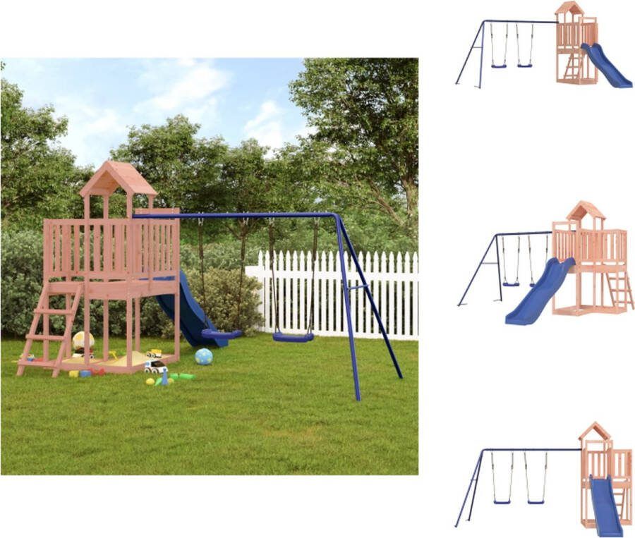 VidaXL Speeltoren + Schommelset 356 x 378 x 214 cm Massief douglashout Met glijbaan Speeltoestellencombinatie