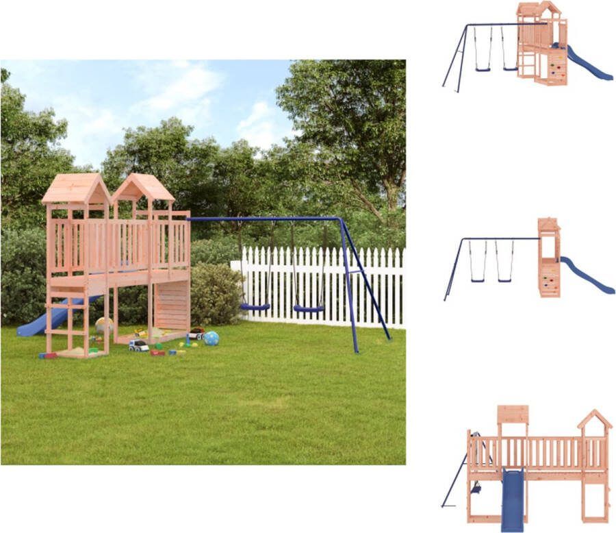 VidaXL Speeltorens met brug Materiaal- massief douglashout Afmetingen- 495 x 339 x 214 cm Speeltoestellencombinatie