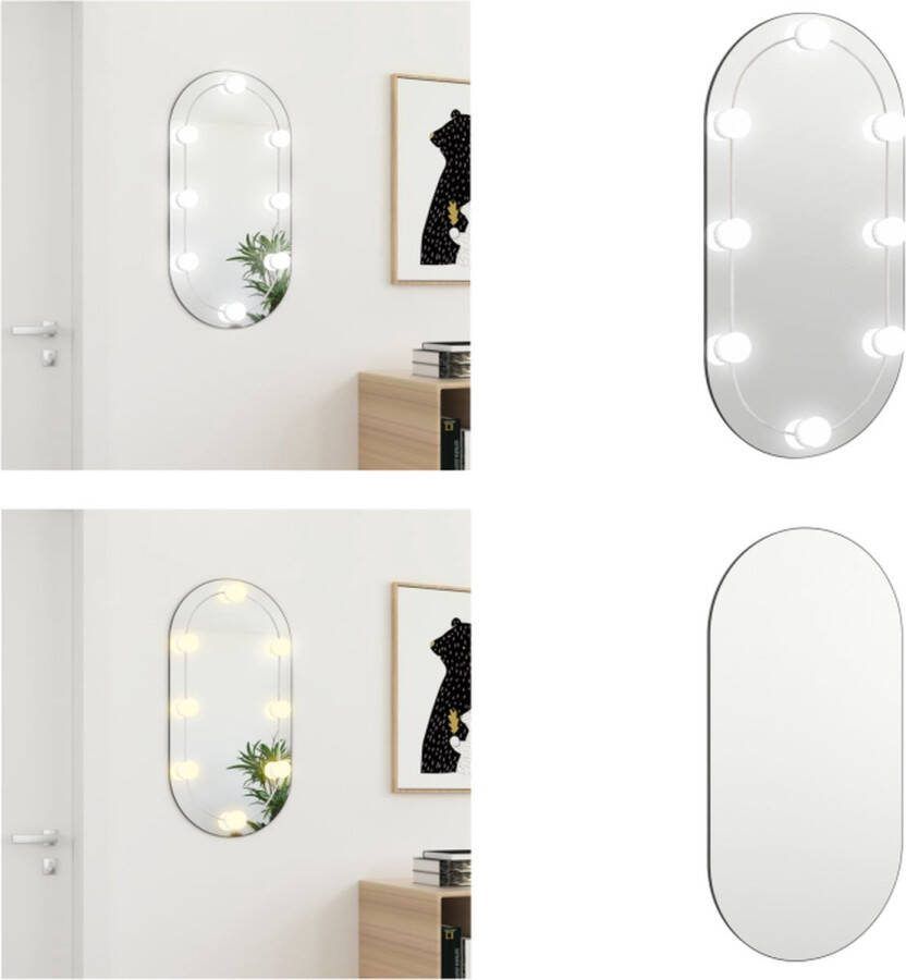 VidaXL Spiegel met LED-verlichting ovaal 80x40 cm glas Wandspiegel Met LED-verlichting Wandspiegels Met LED-verlichting Wandspiegel Met LED Spiegel Met Ledverlichting