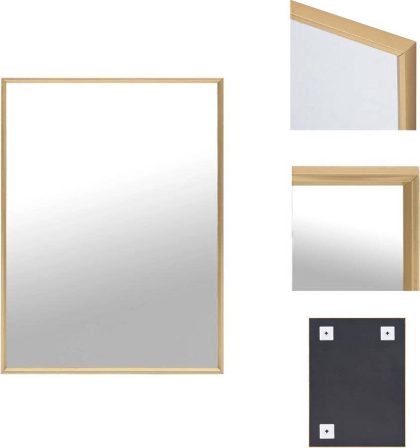 VidaXL Spiegel Minimalistisch Goud 80 x 60 cm Glas en PVC Spiegel