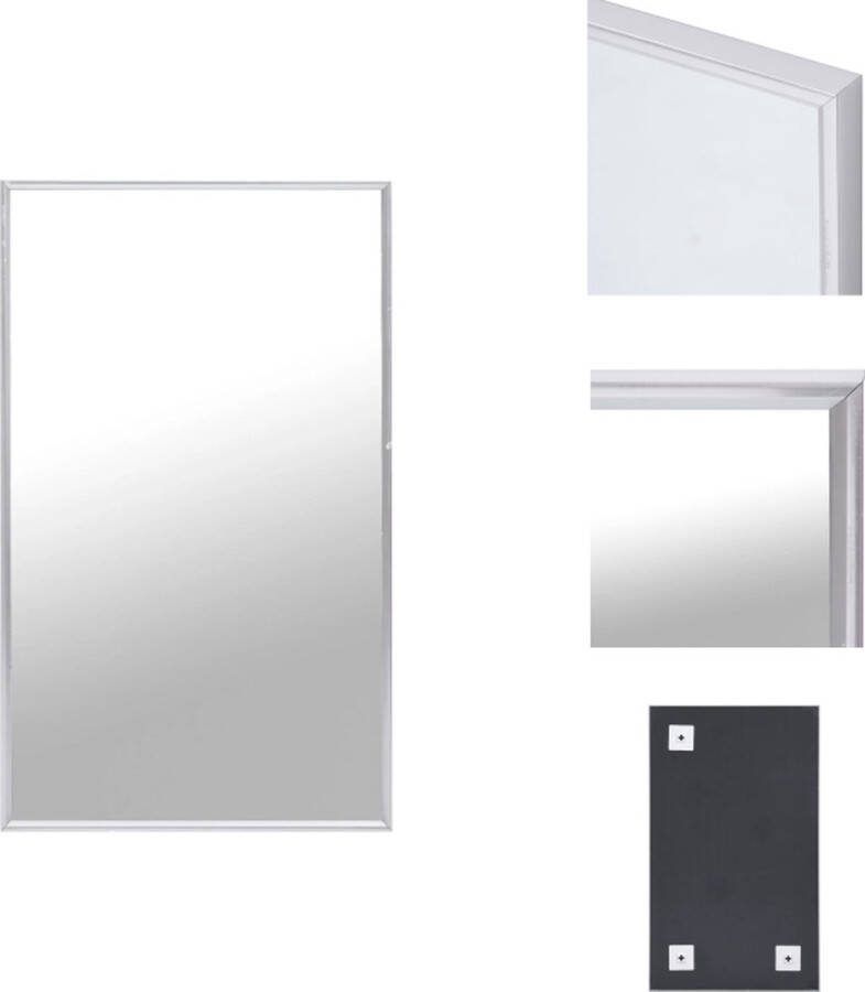 VidaXL Spiegel Zilver 100 x 60 cm Glas en PVC Spiegel