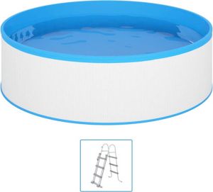 VidaXL Splasher pool met 4-tredige ladder 350x90 cm wit