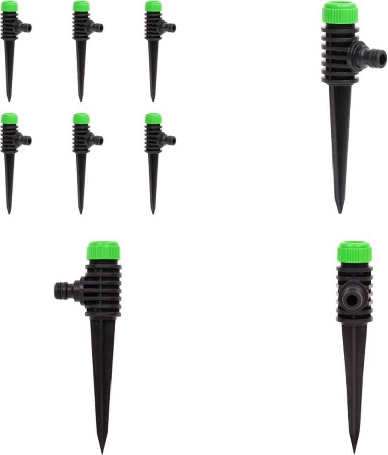 VidaXL Sproeiers 6 st 3x6x19-5 cm ABS en PP groen en zwart Sproeier Sproeiers Tuinsproeier Tuin Sproeier