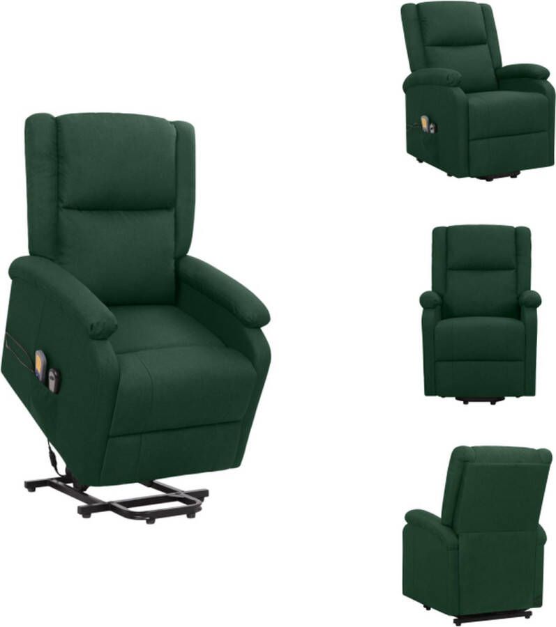 VidaXL Sta-op-massagestoel 70 x 89 x 103.5 cm donkergroen Fauteuil