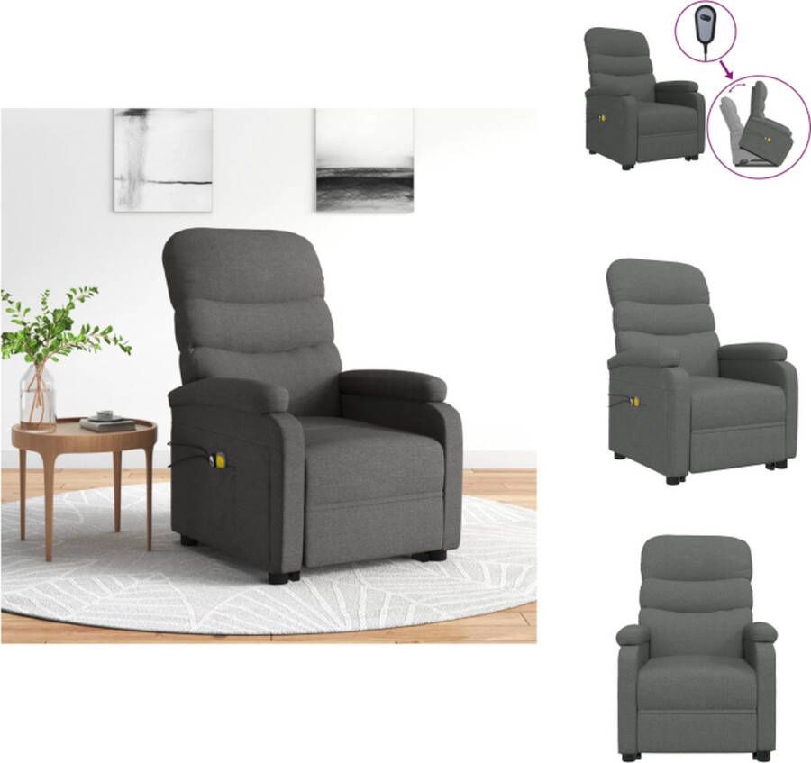 VidaXL Sta-op-massagestoel donkergrijs 75 x 91 x 101 cm verstelbaar Fauteuil