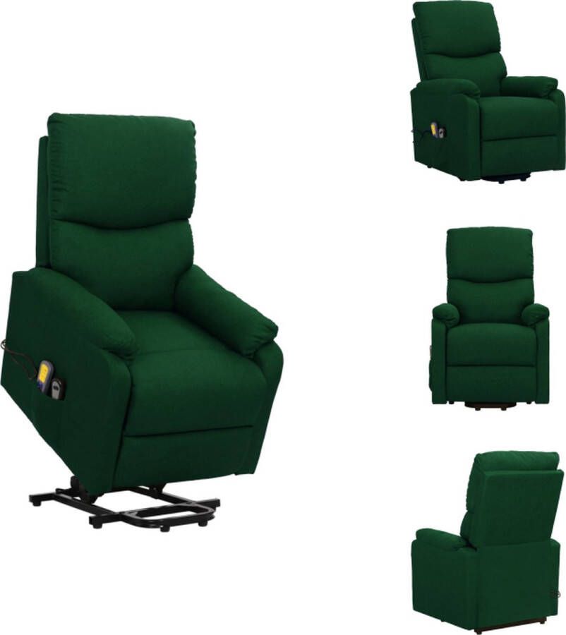 VidaXL Sta-op-massagestoel Donkergroen 67x88.5x106.5cm massage 6-punts trillingsmassage montage vereist Fauteuil