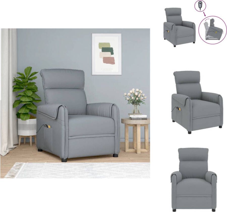 VidaXL Sta-op-Massagestoel Lichtgrijs 71x95x95cm Verstelbaar Fauteuil