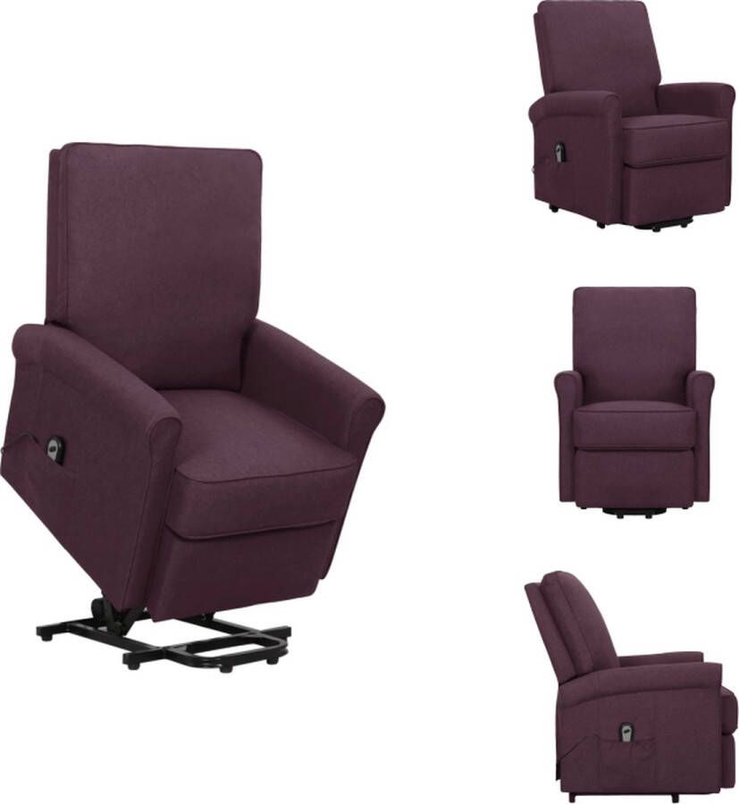 VidaXL Sta-op-stoel Paars Elektronisch verstelbaar 70.5 x 89 x 102.5 cm 100% polyester en metaal Fauteuil