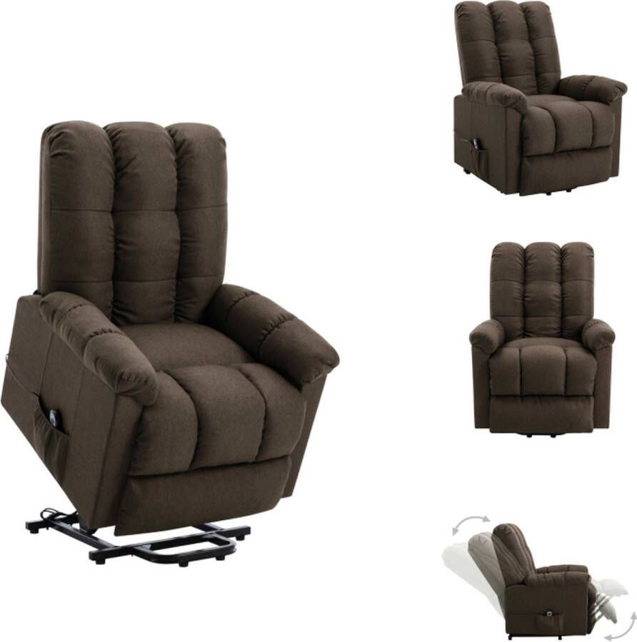 VidaXL Sta-op-stoel Relaxfauteuil 77 x 92 x 103 cm Verstelbaar Bruin Stof Multiplex IJzer Fauteuil