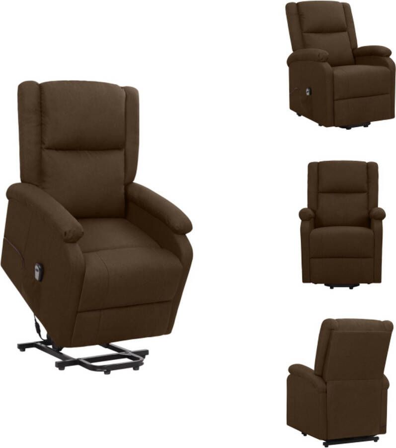 VidaXL Sta-op-stoel Relaxfauteuil Donkerbruin 70 x 89 x 103.5 cm Elektronisch verstelbaar Fauteuil